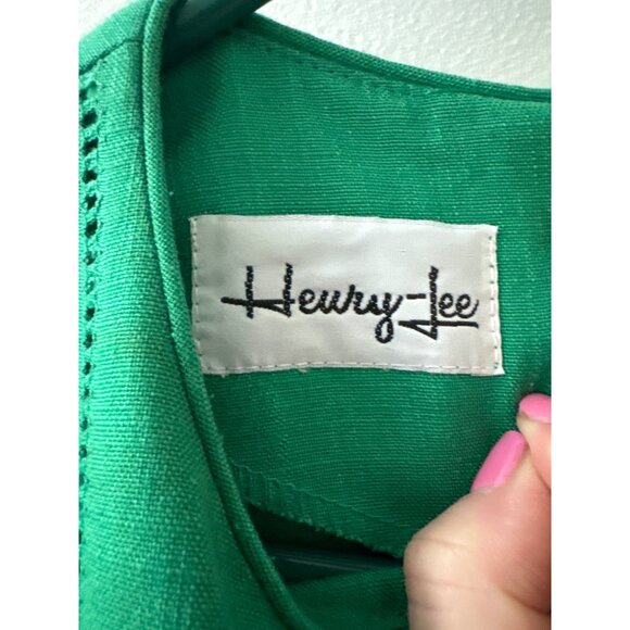 Henry-Lee Green Short Sleeve Dress With Pockets & Zipper Closure - Picture 5 of 7